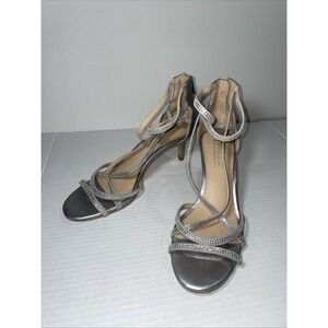 Antonio Melani Silver Rhinestone Strappy Heels Size 8M